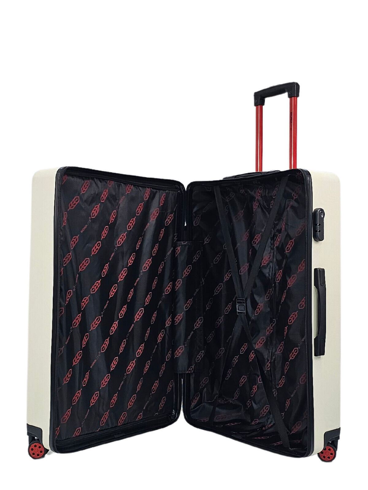 White Hard Shell Classic Suitcase Set 8 Wheel Cabin Luggage Case Holiday Travel