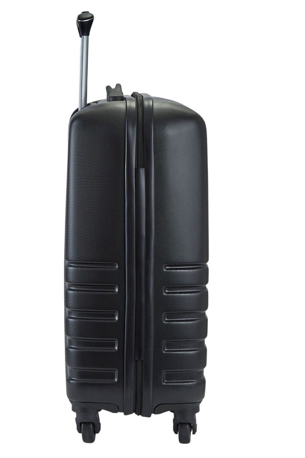 Hard Shell Black Suitcase Set 4 Wheel Cabin Luggage Trolley Travel Bag