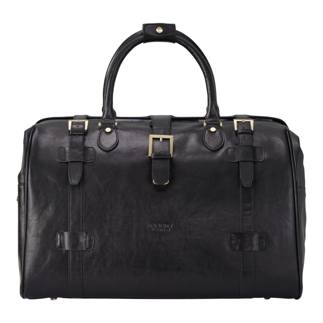 Genuine Leather Black Duffle Holdall Vintage Travel Gym Bag - Windsor