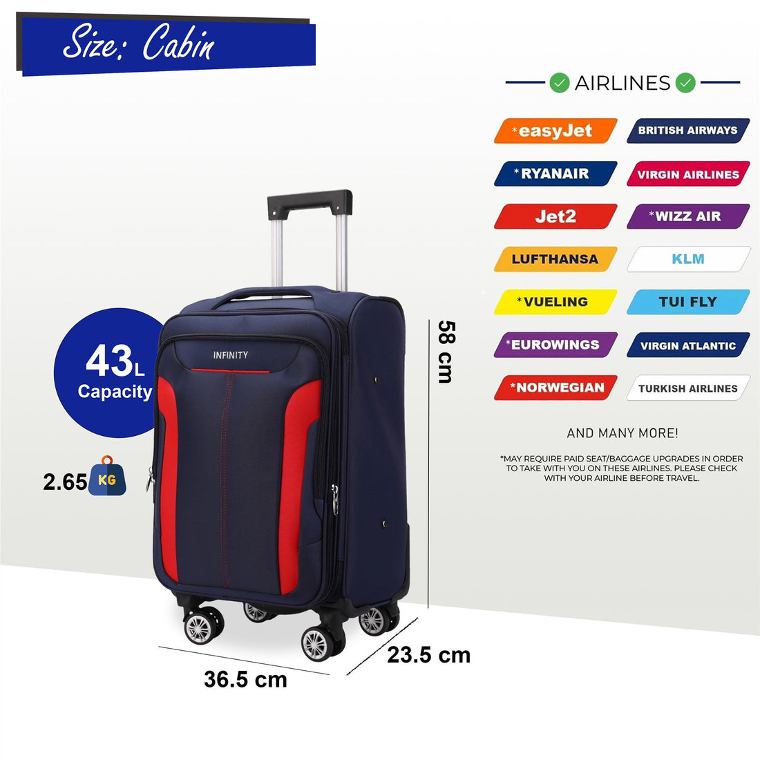 Delta Cabin Hard Shell Suitcase in Navy