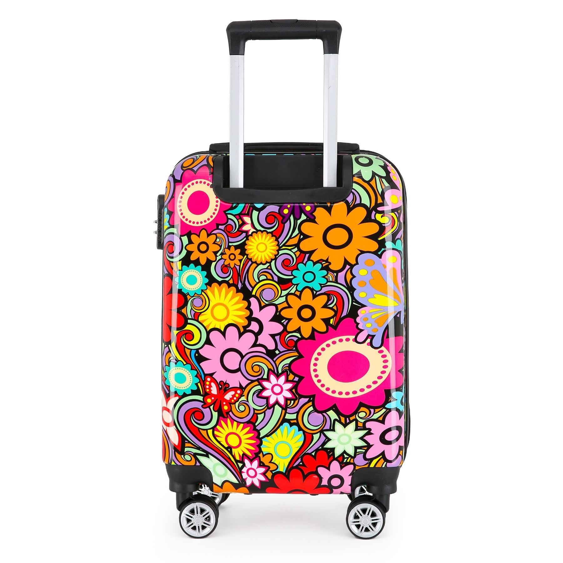 Hard Shell Printed Cabin Suitcase 35 x 23.5 x 56 cm Luggage Suitable for Easyjet, Ryanair, Wizzair