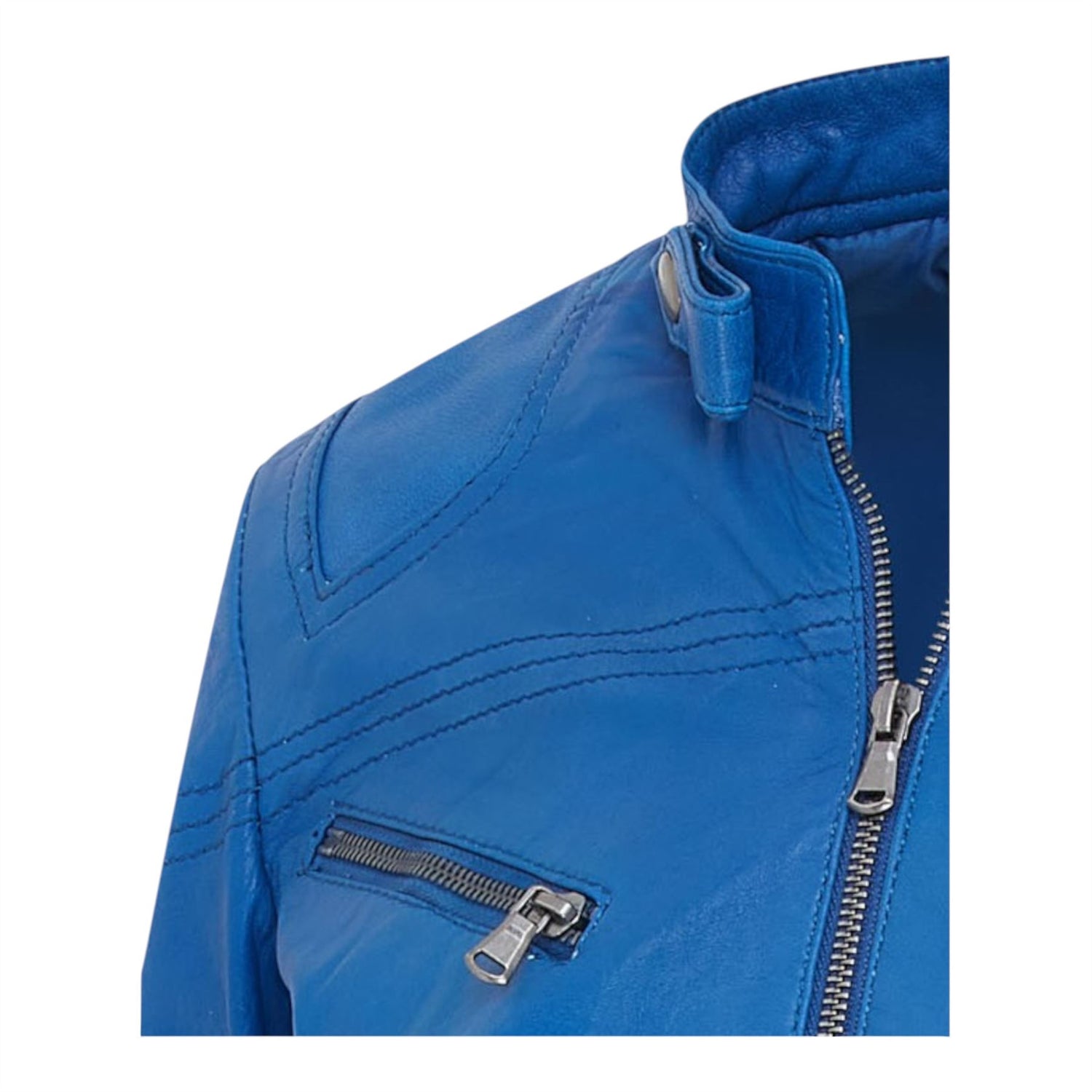 Womens Slim-Fit Leather Biker Jacket-Maldon