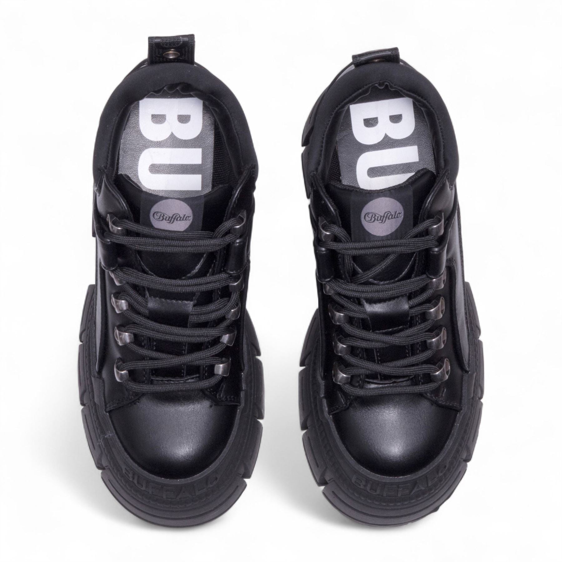 Buffalo Womens Chunky Platform Black Gothic Ankle Boots - Gospher Hike-Lo