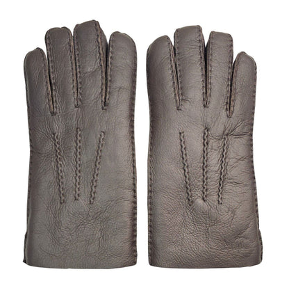 Mens Brown Luxury Sheepskin Leather Gloves