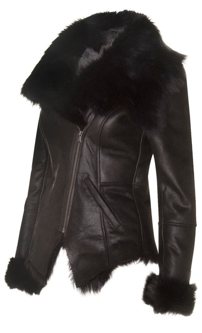 Womens Toscana Sheepskin Leather Jacket-Redcar
