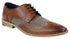 Mens Classic Oxford Tweed Brogue Derby Shoes in Tan Leather - Upperclass Fashions 