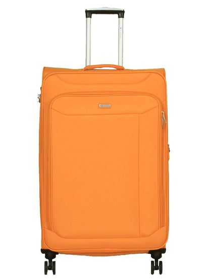 Lightweight Yellow Suitcase Set 4 Wheel Luggage Travel Cabin TSA Soft Bag