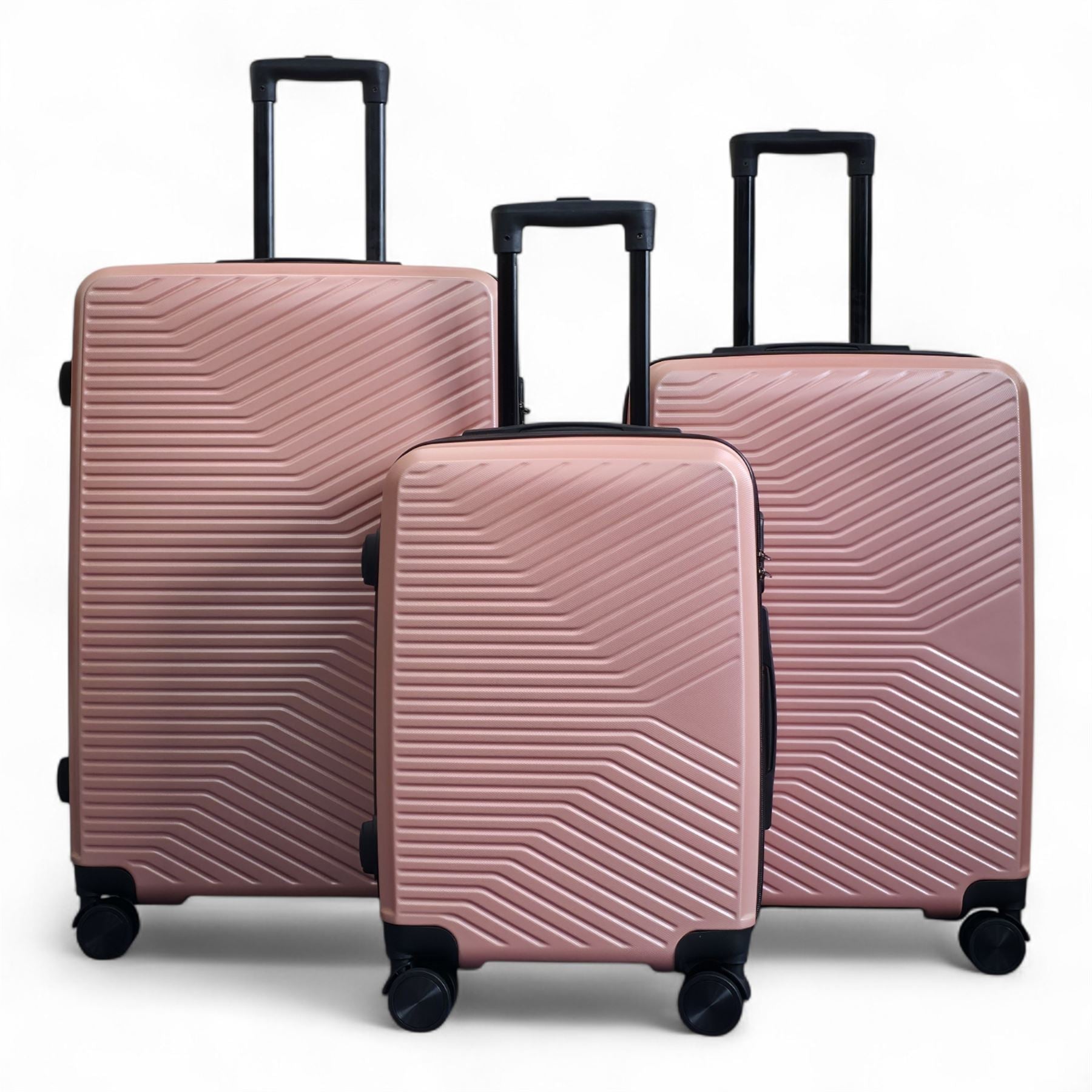 Junee Set of 3 Hard Shell Suitcase in Rose Gold