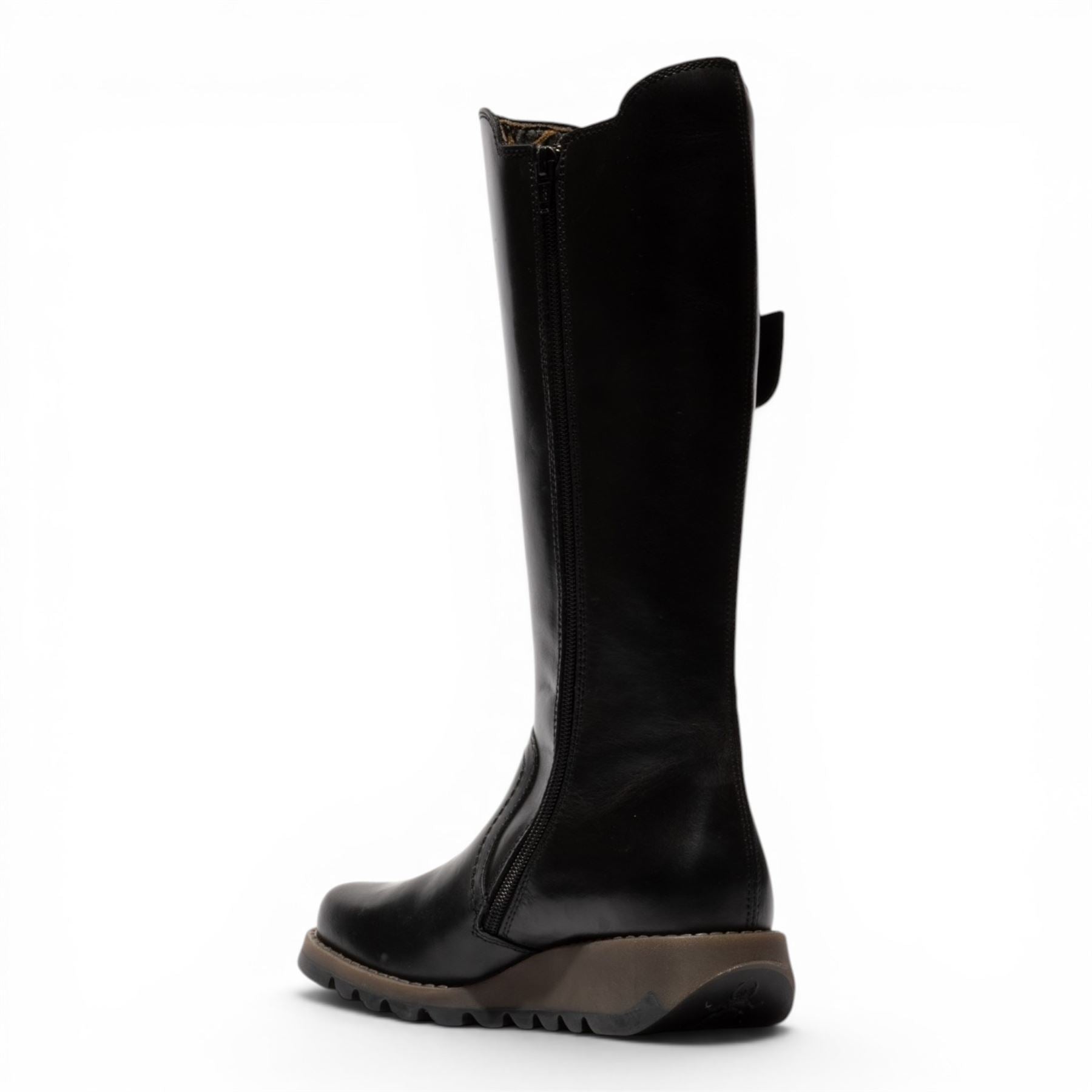Fly London Womens Black Leather Knee-High Long Boots - SOIF361