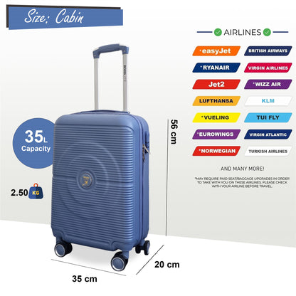 Seto Cabin Hard Shell Suitcase in Light Blue