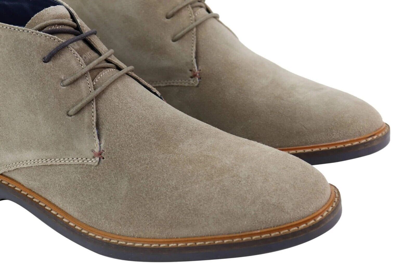 Mens Sand Suede Lace Up Chukka Boots - Upperclass Fashions 