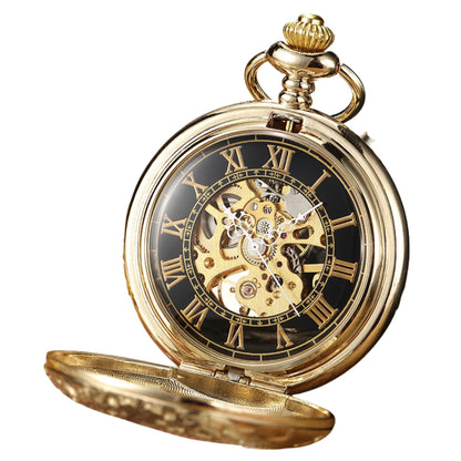 Vinatage Mechanical Alloy Skeleton Half Hunter Pocket Watch