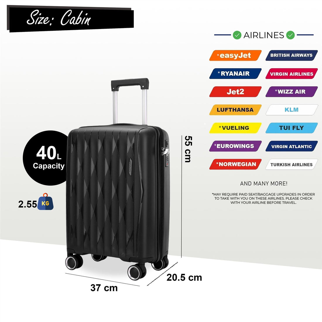 Burnaby Cabin Hard Shell Suitcase in Black