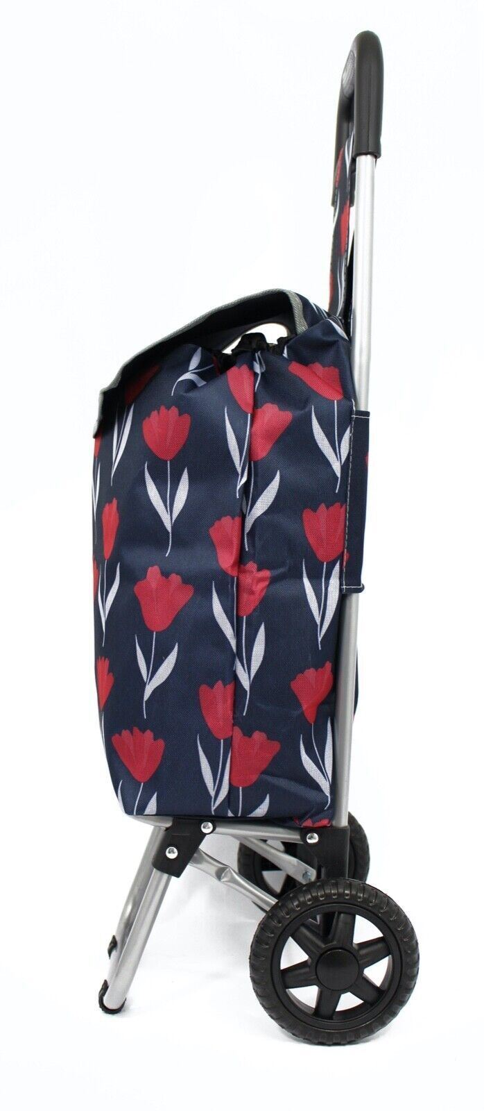 40L Lightweight Shopping Trolley Wheeled Folding Durable Cart Strong Bag Grocery