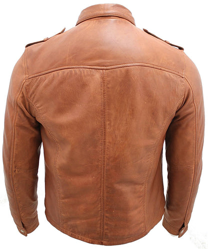 Mens Leather Jeans Style Shirt Jacket-Dawley