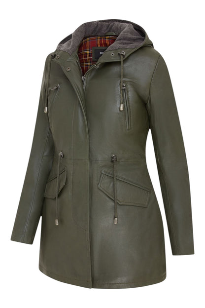 Womens Mid Length Hooded Parka Jacket-Oakengates