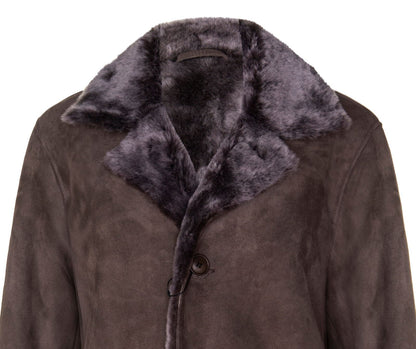 Mens Suede Sheepskin Classic Car Coat-Littlehampton