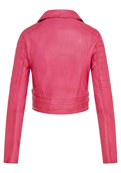 Womens Brando Cropped Leather Jacket-Longtown