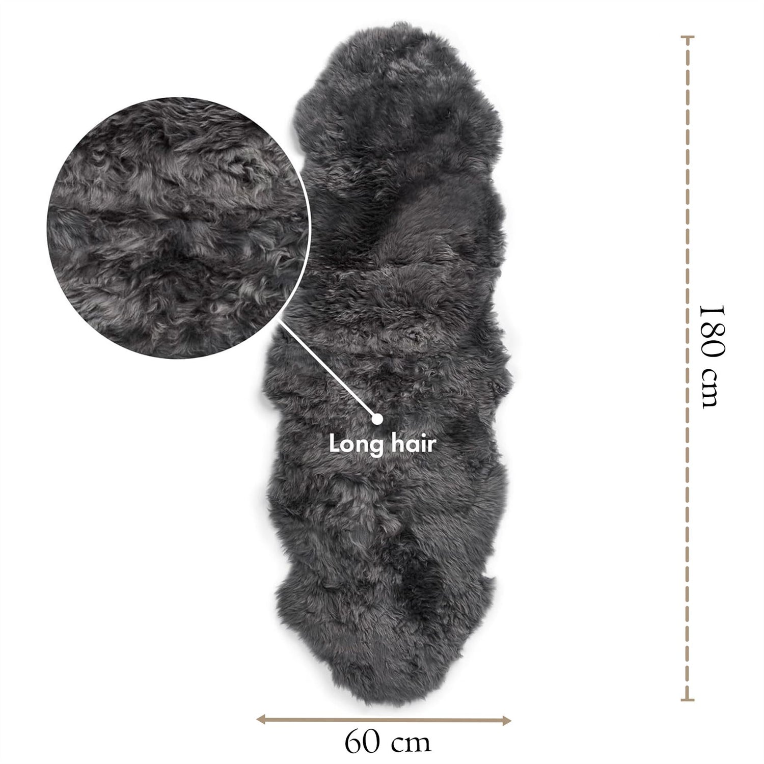 Genuine Sheepskin Double Natural Fluffy Silky Soft Real Wool Rug