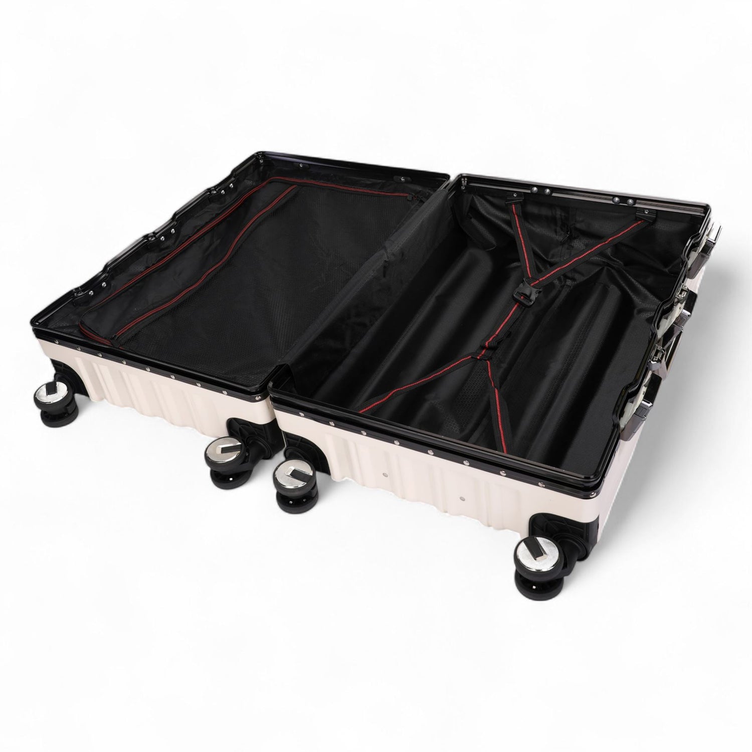 Hardshell Pink Suitcase Set Robust 8 Wheel Luggage Cabin Case Bag - IL-PC-ALLOY-WHITE