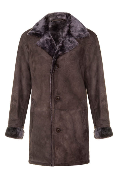 Mens Suede Sheepskin Classic Car Coat-Littlehampton