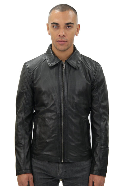 Mens Classic Harrington Leather Jacket-Southsea