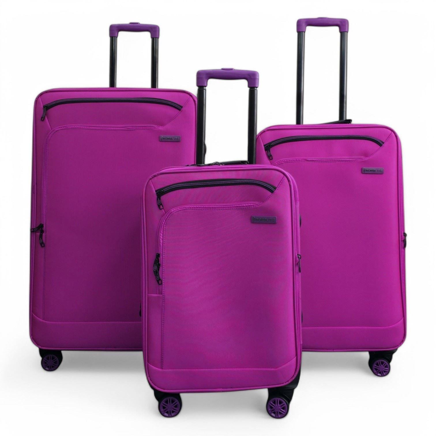 Handha Shell Handa Set of 3 Soft Shell Suitcase in Pink – Upperclass Fashions