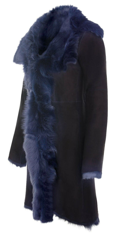 Womens Suede Toscana Sheepskin Trench Coat-Rochester