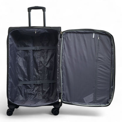 Gosford Set of 4 Soft Shell Suitcase in Black