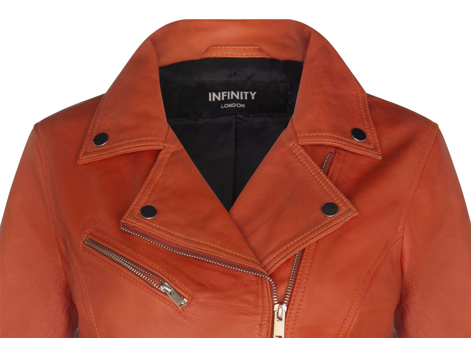 Womens Classic Leather Brando Biker Jacket-Loughton