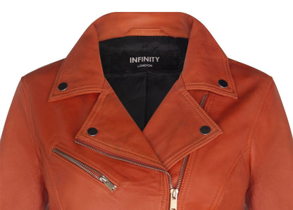 Womens Classic Leather Brando Biker Jacket-Loughton