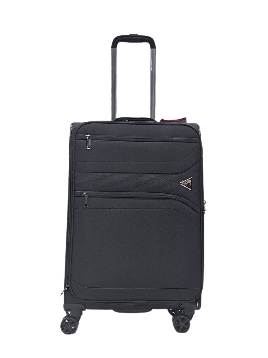Clayton Medium Soft Shell Suitcase in Black