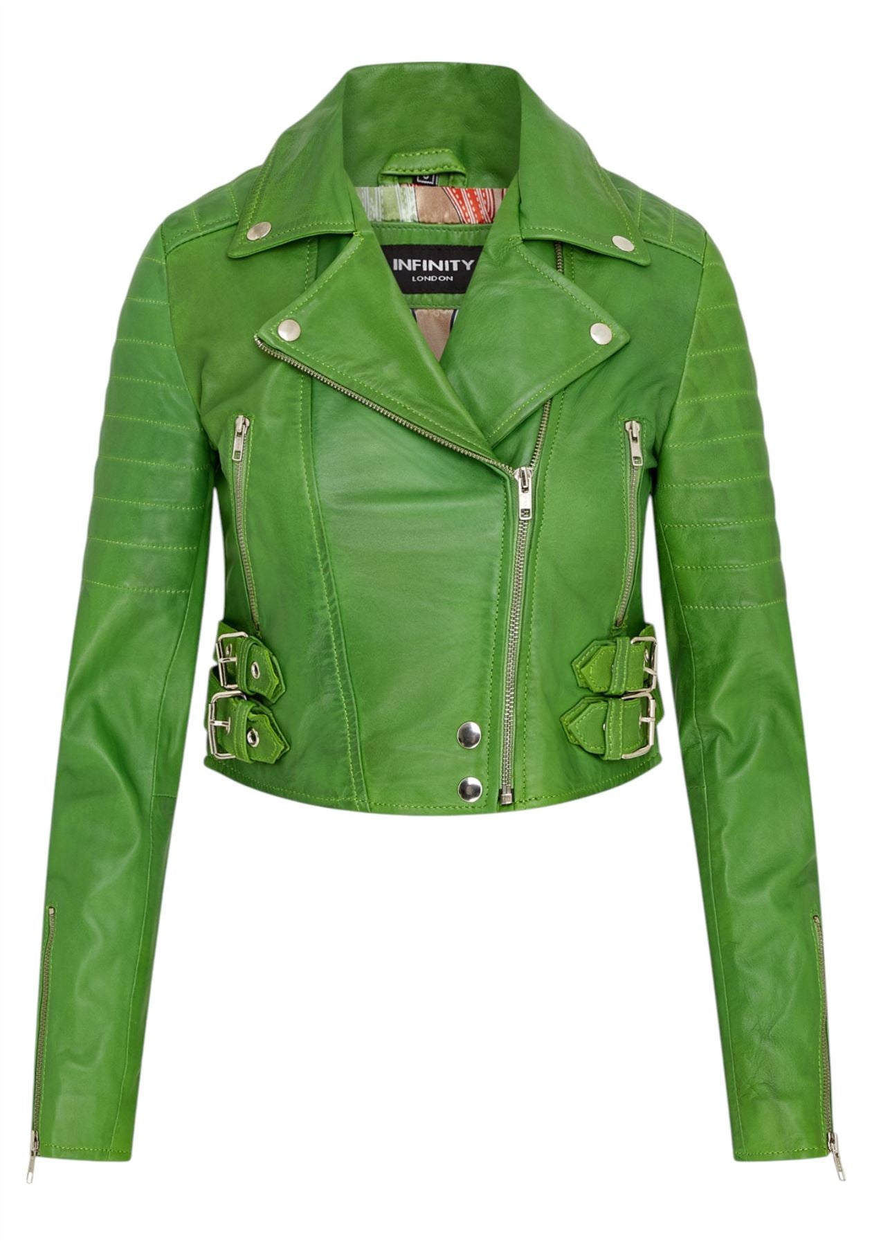 Womens Brando Cropped Leather Jacket-Longtown