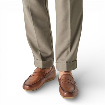 Tamaris Mens Brown Leather Moccasin Loafers Casual Shoes