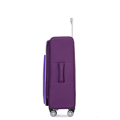 Lightweight Purple Cabin Suitcases 4 Wheel Luggage Travel Bag - Upperclass Fashions 