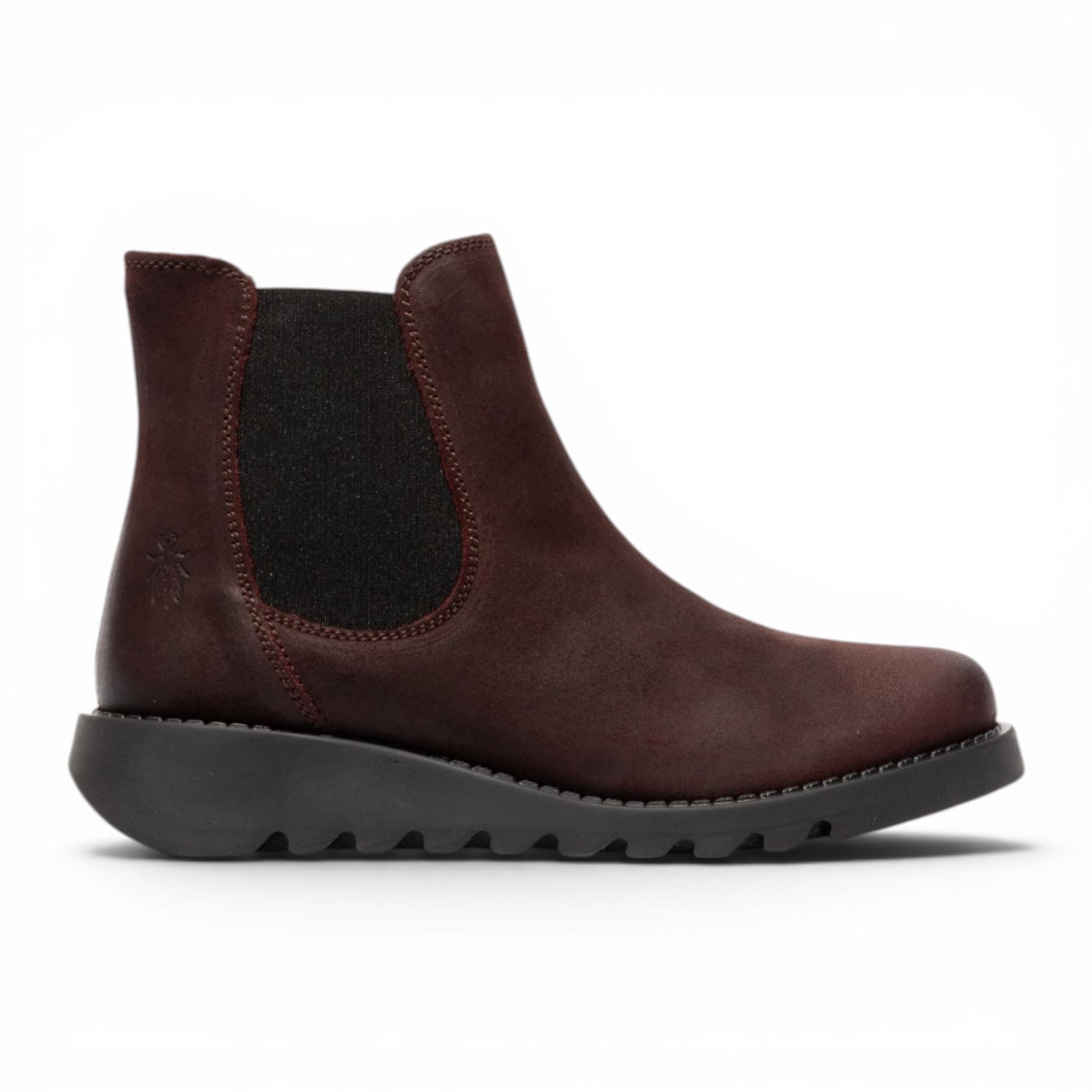 Fly London Womens Burgundy Chelsea Suede Leather Ankle Boots - SALV195