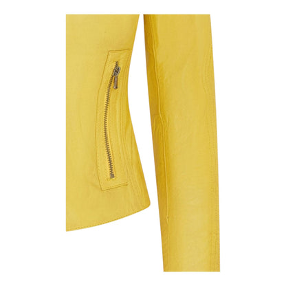 Womens Slim-Fit Leather Biker Jacket-Maldon