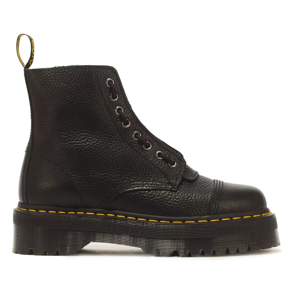 Dr Martens Sinclair Black Leather Zip Front Platform Boots - 22564001