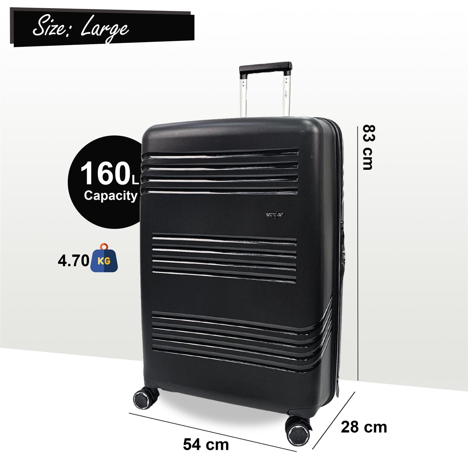 Brookwood Large Hard Shell Suitcase in Black