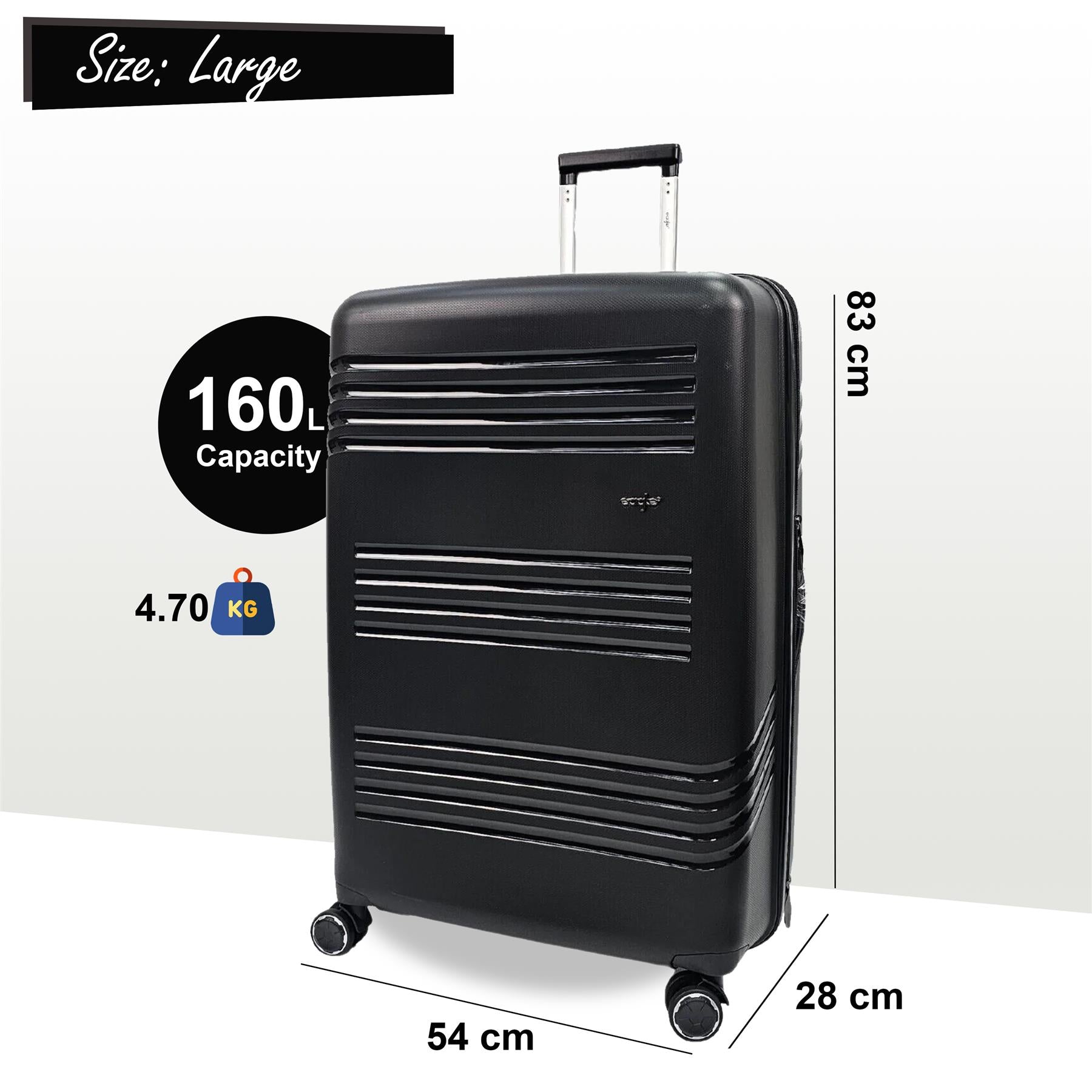 Brookwood Large Hard Shell Suitcase in Black