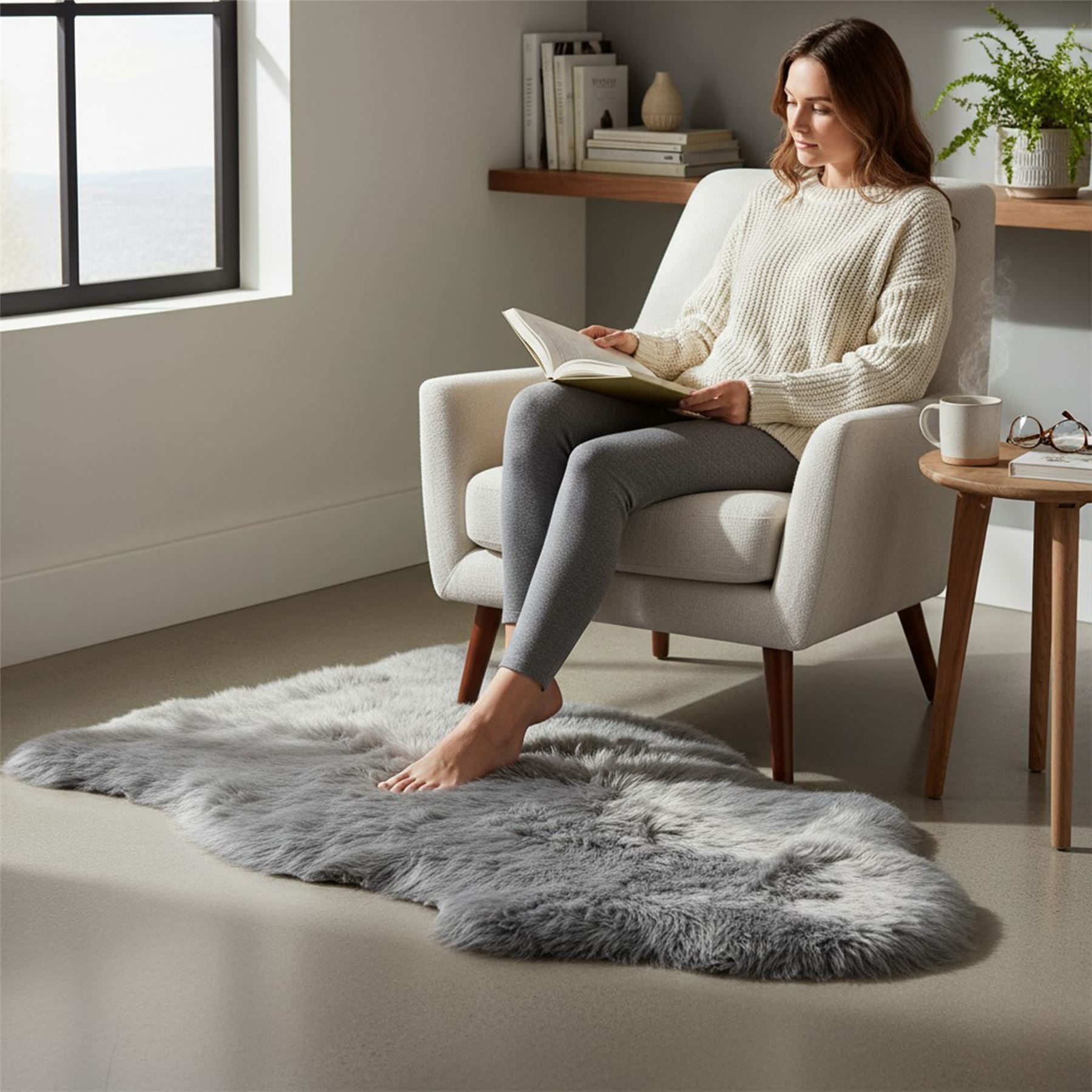 Genuine Sheepskin Natural Silky Soft Fluffy Real Wool Rug