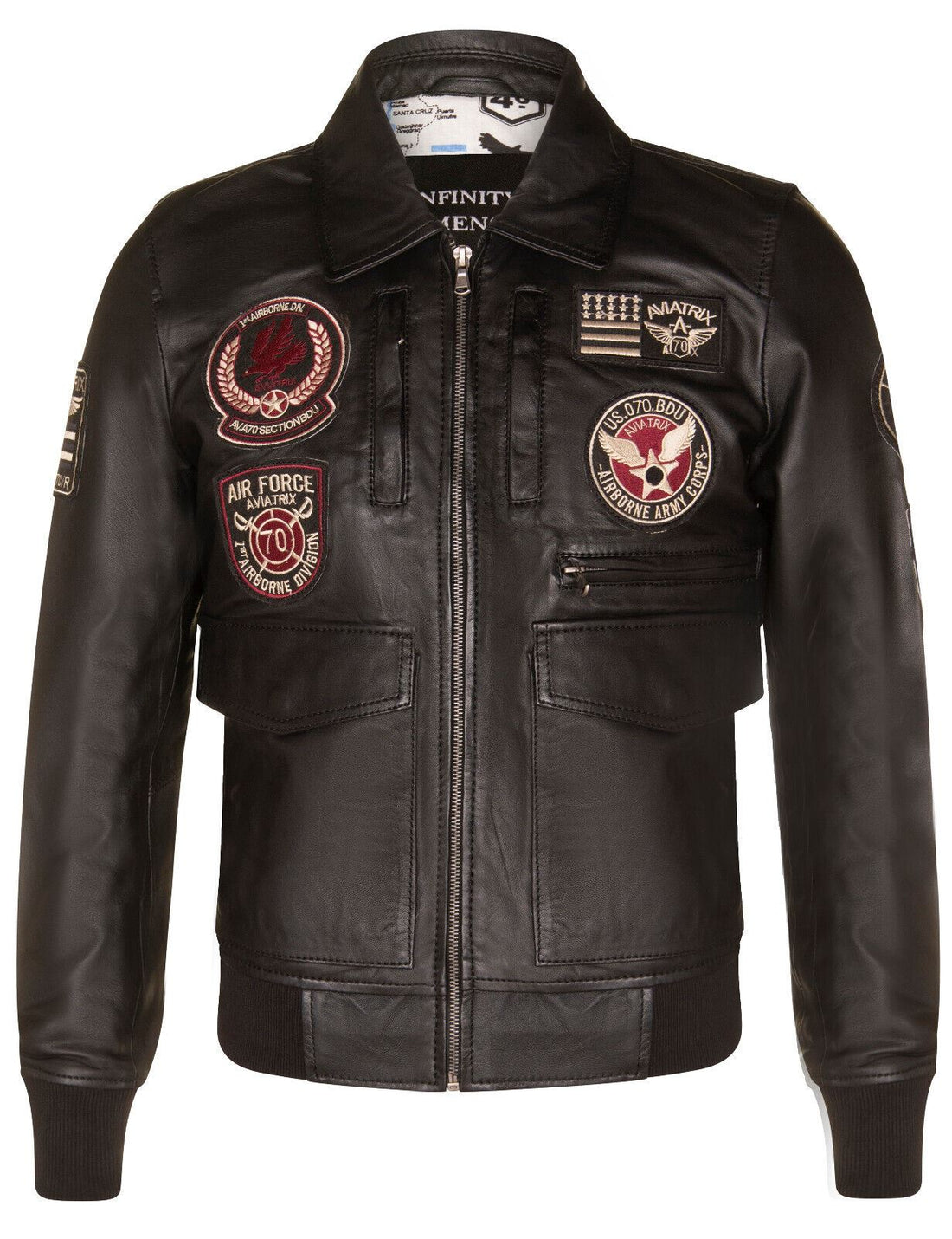 Mens Leather Pilot Bomber Jacket - Crediton