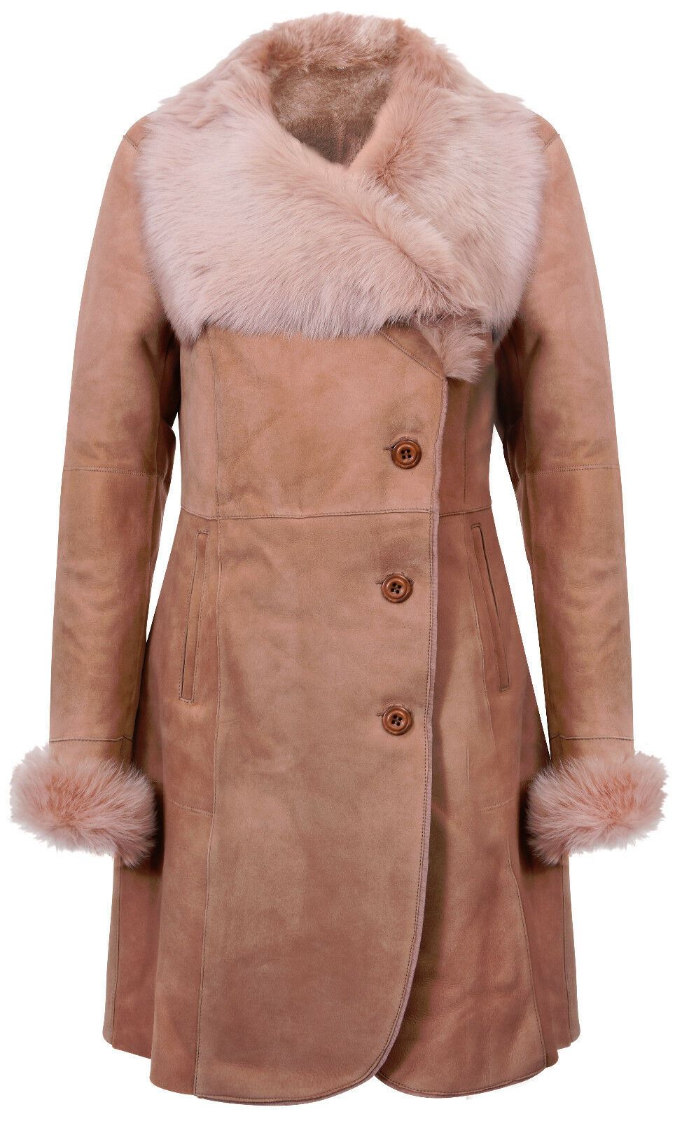 Womens Suede Merino Shearling Toscana Coat -Rochford