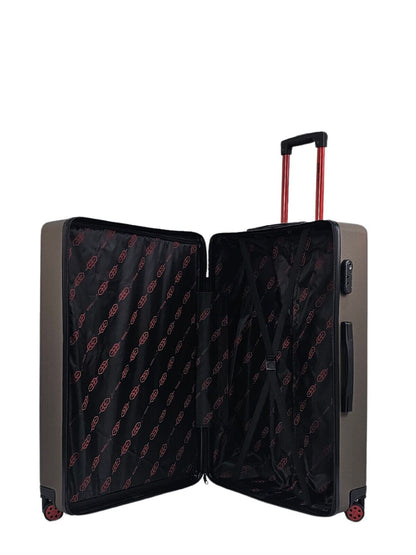 Grey Hard Shell Classic Suitcase Set 8 Wheel Cabin Luggage Case Holiday Travel