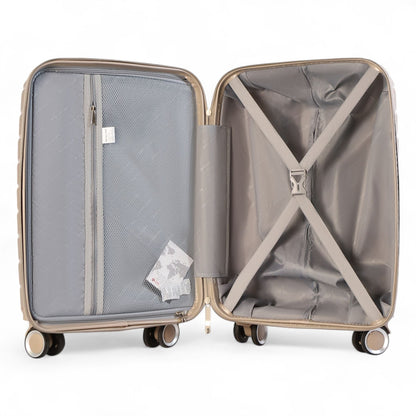 Forster Large Hard Shell TSA Suitcase in Champagne Beige