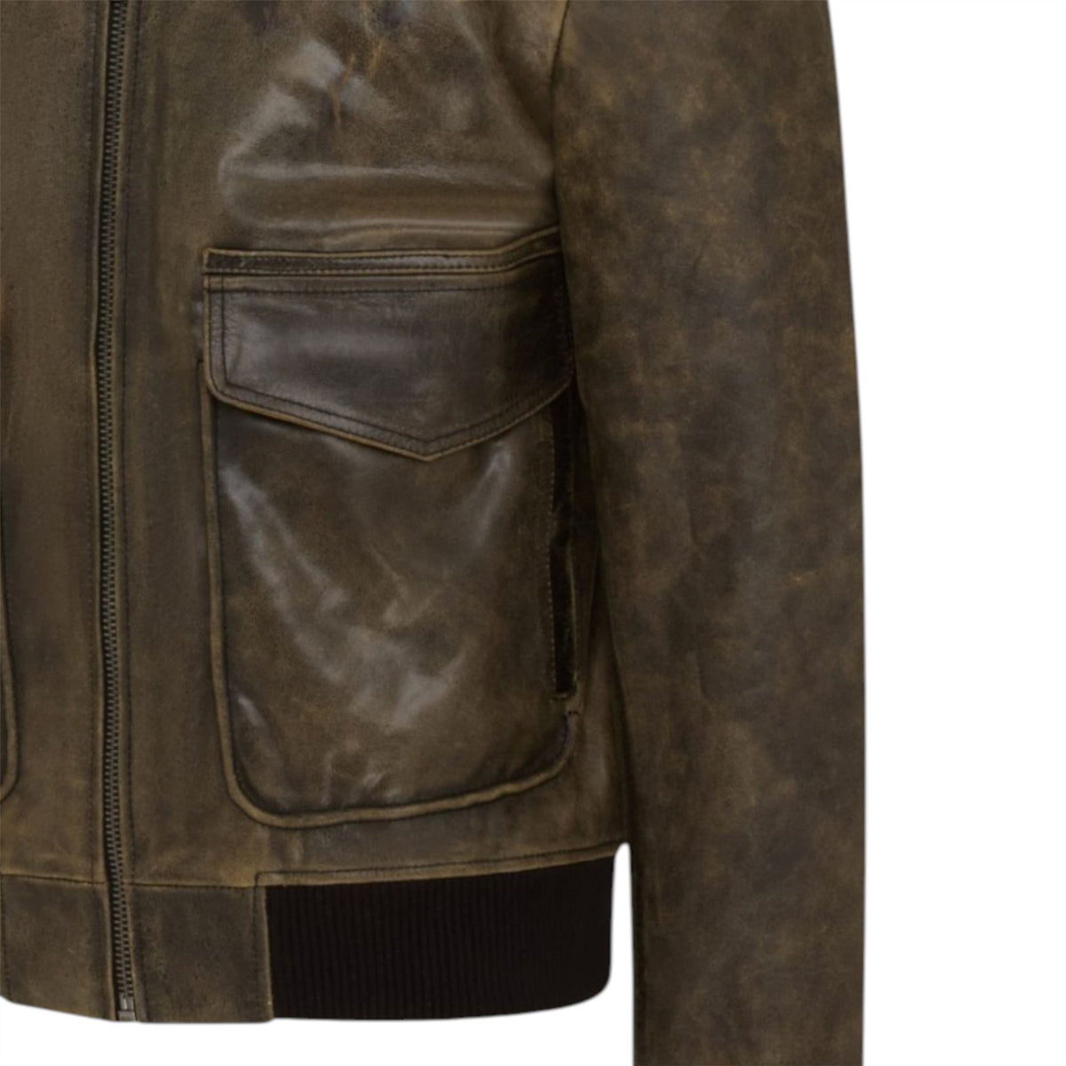 Mens Leather Aviator Bomber Jacket - Lunar