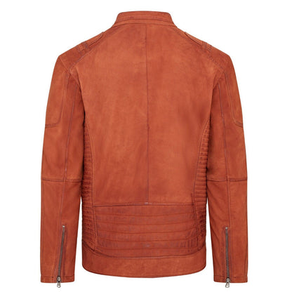 Mens Buff Leather Caf� Racer Biker Jacket - Trowbridge