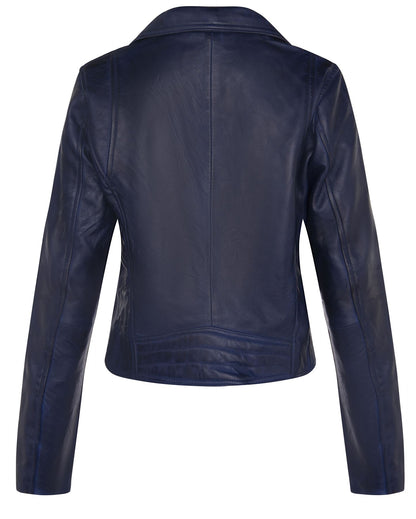 Womens Classic Leather Brando Biker Jacket-Loughton