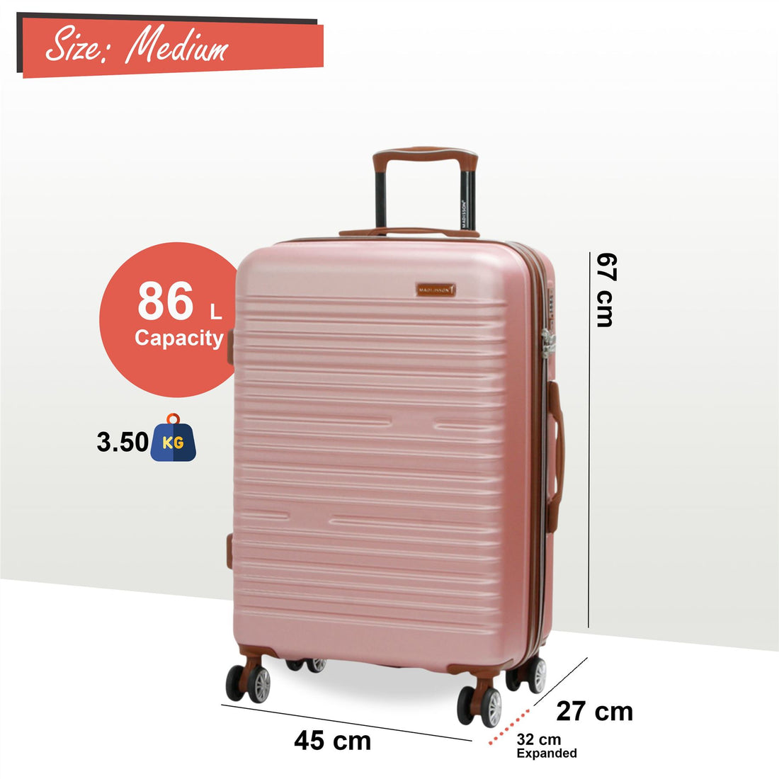 Armidale Medium Hard Shell Suitcase in Golden