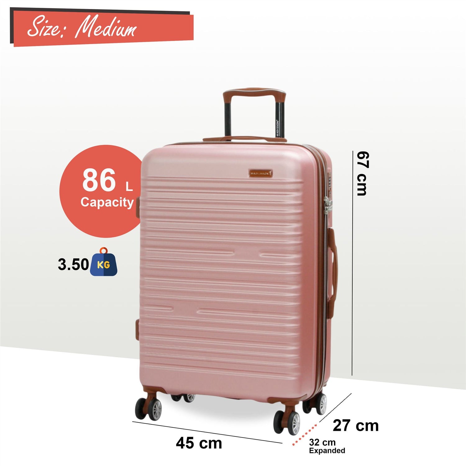Armidale Medium Hard Shell Suitcase in Golden